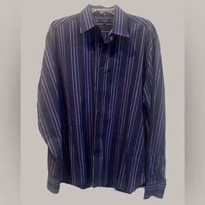 Ted Baker London Long Sleeve Striped Shirt‎ Size XL